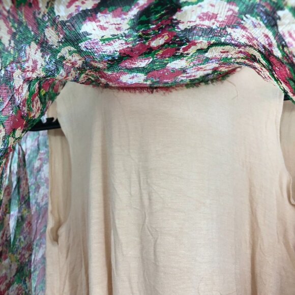 Sundance Floral 100% Silk Tiered Oversized Flowy Breezy Semi Sheer Top/Blouse XS - Picture 10 of 16